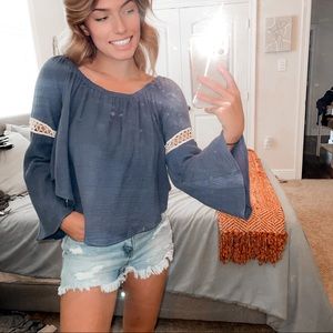Off the shoulder crochet detailed top